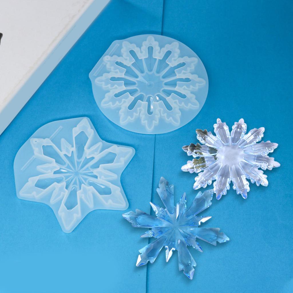 Silicone Pendant Mold Christmas Tree Snowflake Hanging Decoration Mould Jewelry Making Accessories for Craft Lover