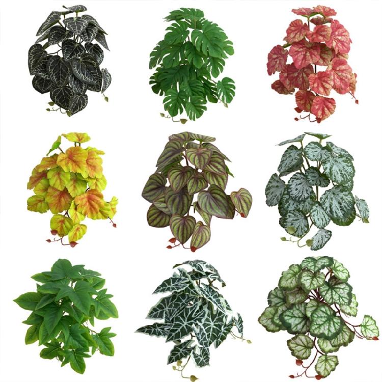 Artificial Amphibian Plants Terrarium Leaves Habitat Decor for Iguana for Turtle