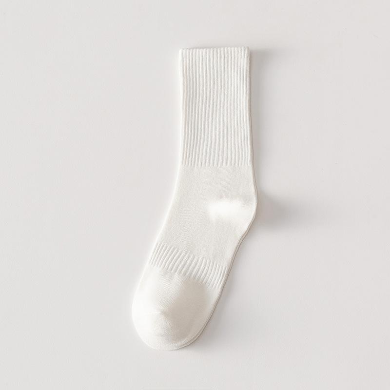 5 Pairs Mid-tube Socks Fall/Winter Ladies Pile Socks Candy Striped Stockings