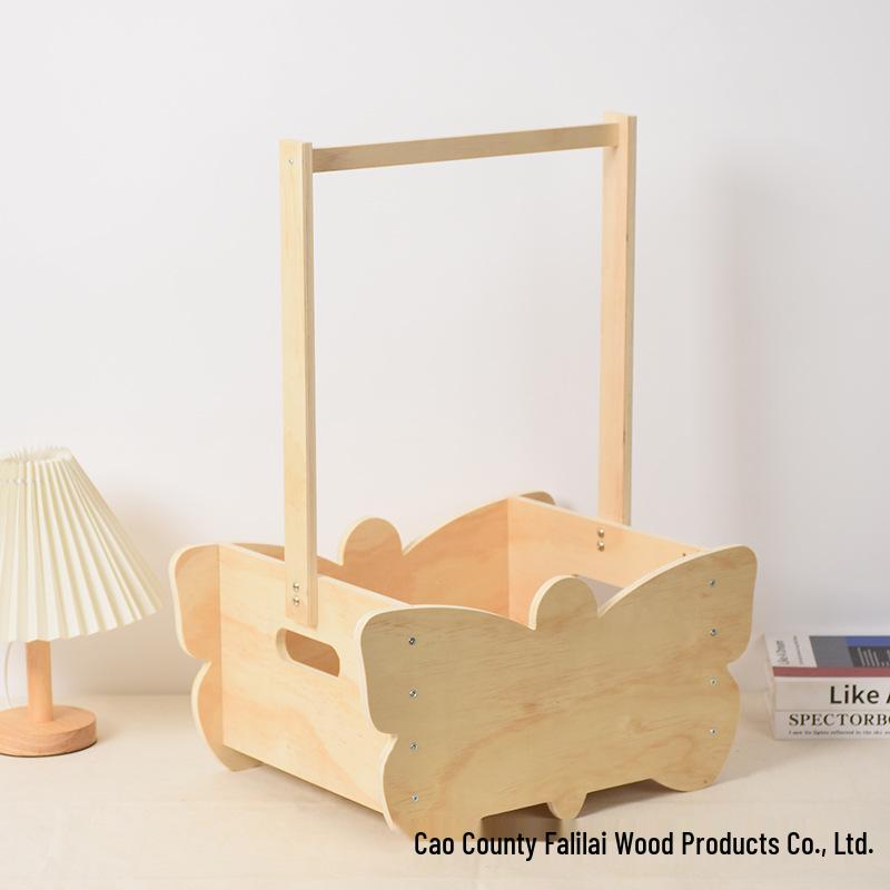 Nicho de pared de madera con forma de mariposa para baby shower y cesta de almacenamiento de juguetes