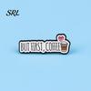 Coffee Lapel Pin Brooch Pin, Slogan Design Brooch, Thickened Zinc Alloy Badge, Enamel Paint Stable Buckle Pins for Clothes Hats Backpacks Durable
