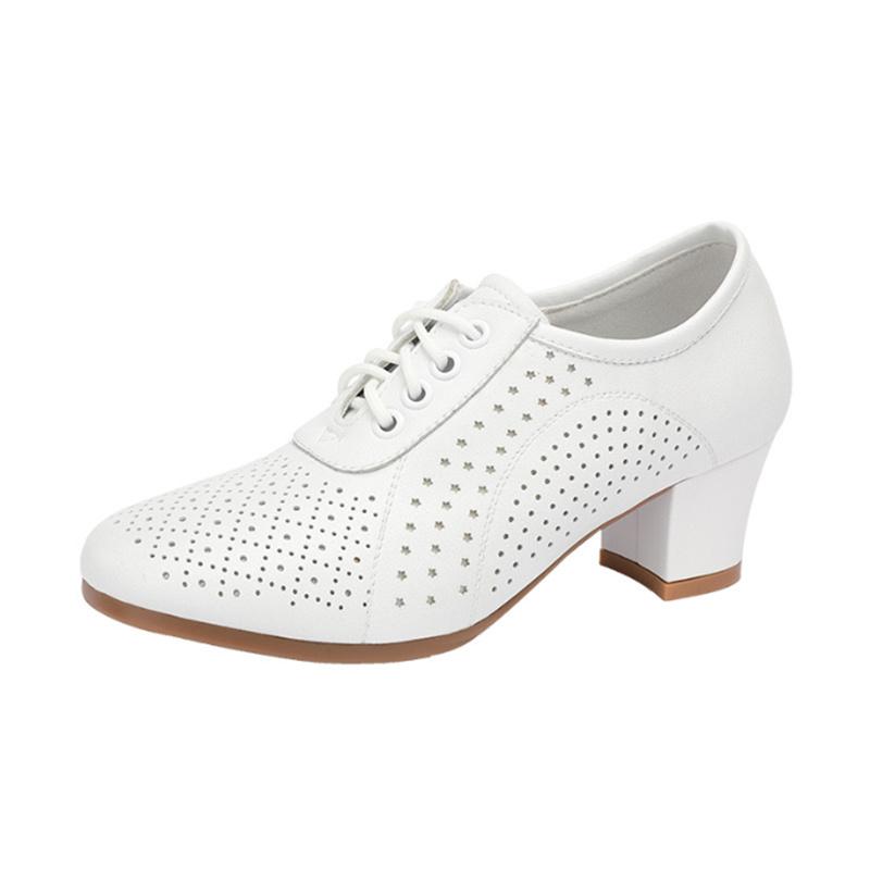 Genuine Leather Women Dance Shoes Women's Soft Soled Cowhide Shoes High Heels Ladies Practice Training Modern Sneakers Female
