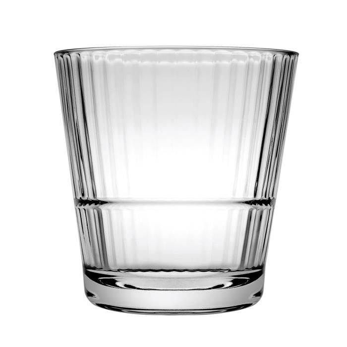 Verre à whisky - Grande Sunray - Set de 12 - Contenance 390 ml - Verre de qualité - Idéal pour cocktails