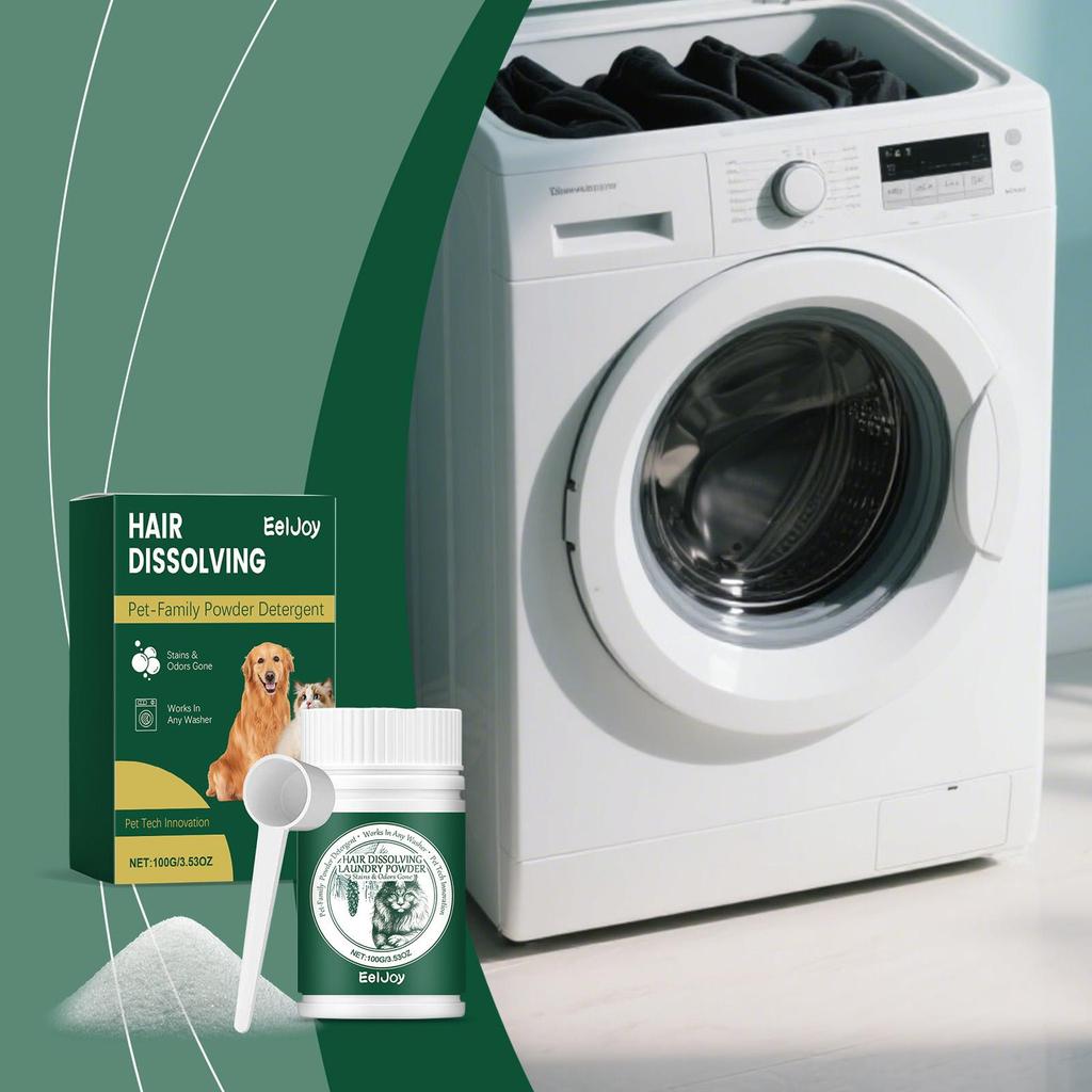 EelJoy Pet Hair Dissolving Laundry Powder - Cat & Dog Hair Remover, Stain & Odor Eliminator for Clothes & Fabrics,Laundry Cleanser