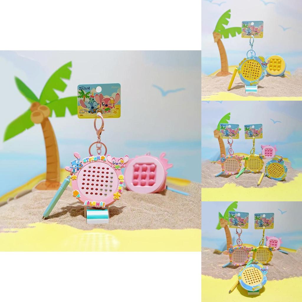 Stitch Summer Beach Steel Ball Art Board Keychain With Pvc Fun Hang Decor For Kids