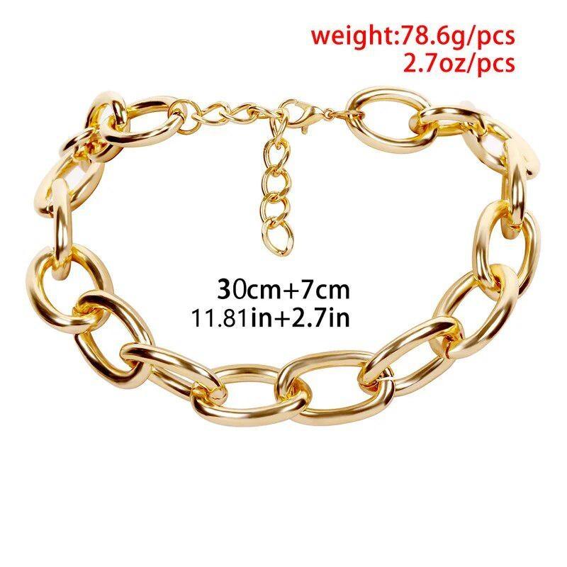 Punk Hip Hop Hort Choker Necklace Men Simple Minimalist Big Chunky Collar Necklace Women Jewelry Party