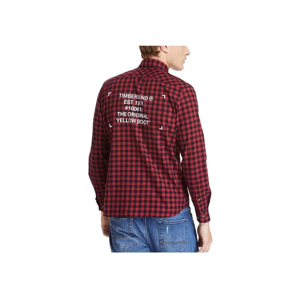 Timberland Urban Outdoor Series Breathable Plaid Long Sleeve Shirt Men Shirts Dusty-Pink A2EDX-C58