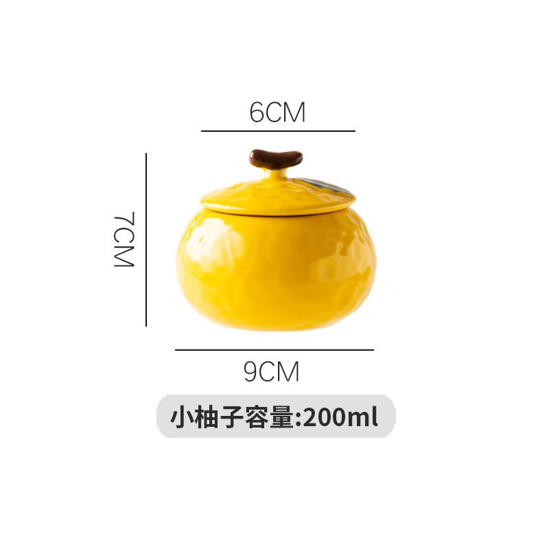 Ceramic Storage Jar Persimmon Grapefruit Decorative Box Multifunctional Candy Nuts and Snack Storage Jar Kitchen Food Container