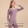 Dames Set van Pure Katoen Lange Onderbroek & Trui - Effen Kleur, Lichtgewicht, Warme Basislaag voor Herfst/Winter