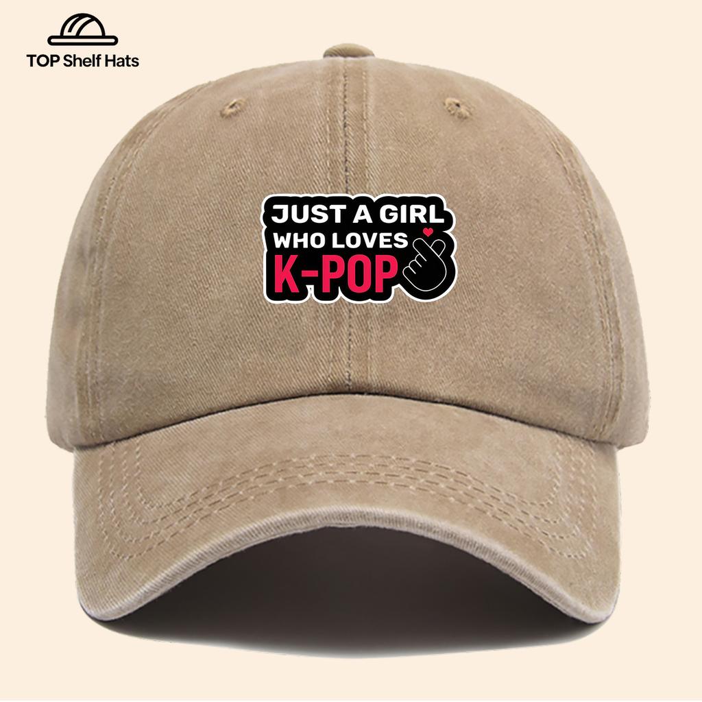 Pc JUST A WHO LOVES KPOP Duckbill Baseball Cap Korean Wave Fan Hat with KPop Lettering Adjustable Buckle Closure Lightw