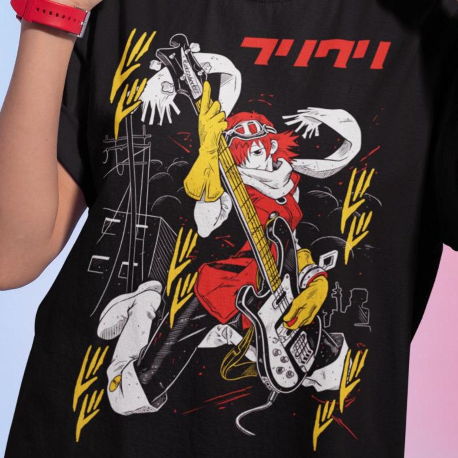 FLCLBest Anime Boy Unisex Tee, Manga Lover Gift, Japanese Cartoon T-Shirt, Kawaii Graphic Top, Otaku Apparel N1 3XL