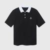LIKK Collar Contrast Loose Fit Short Sleeve T-Shirt (Black)_L4B1-Ts09C