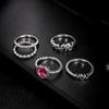Ring, Letter Happy You Love Diamond Set 5 Piece Joint Ring