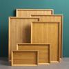 1Pcs Rectangular Serving Tray Tableware Food Tray For Kitchen Party Tea Bar Bamboo Wood Pallets Flat Plate Kitchen Utensils