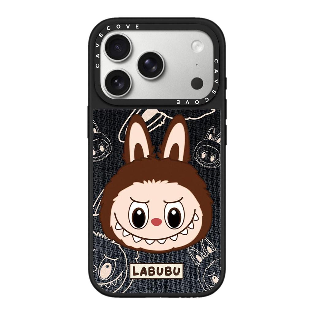 Denim Texture Fabric Phone Case for Apple 17 Promax/16PM/15 Pro/13 - Cute & Trendy Cartoon Design, Full Coverage.