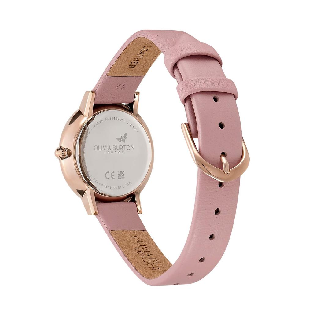 Authorized Dealer Olivia Burton Watch Ladies Ob24000126 Signature 28mm Butterfly Ultra Slim Rose Gold Mellow Rose Leather Strap Watch [OLIVIA BURTON]