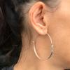 Large Hoop Earrings, Hammered Boho Hoops