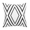 Black and White Geometric Pattern Printed Cushion Cover Soft Polyester Fabric Printed Decor Pillow Case for Bedroom, Living Room