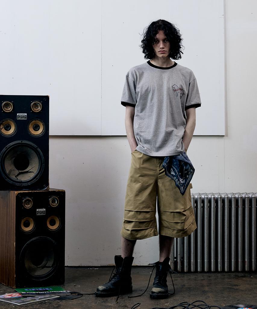 THEVINYLHOUSE Three-Quarter Dart Pants Beige