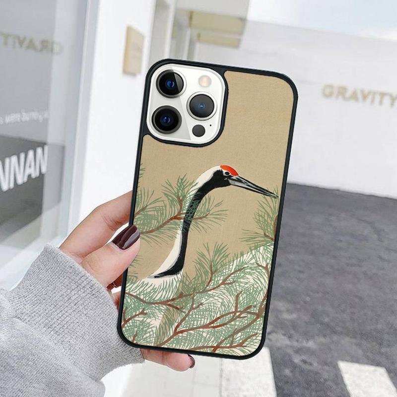 Carp Waves Crane and Brocade Phone Case For iPhone 17 Air 15 16 Cover  11 13 14 Pro Max 12 Plus Max Fundas