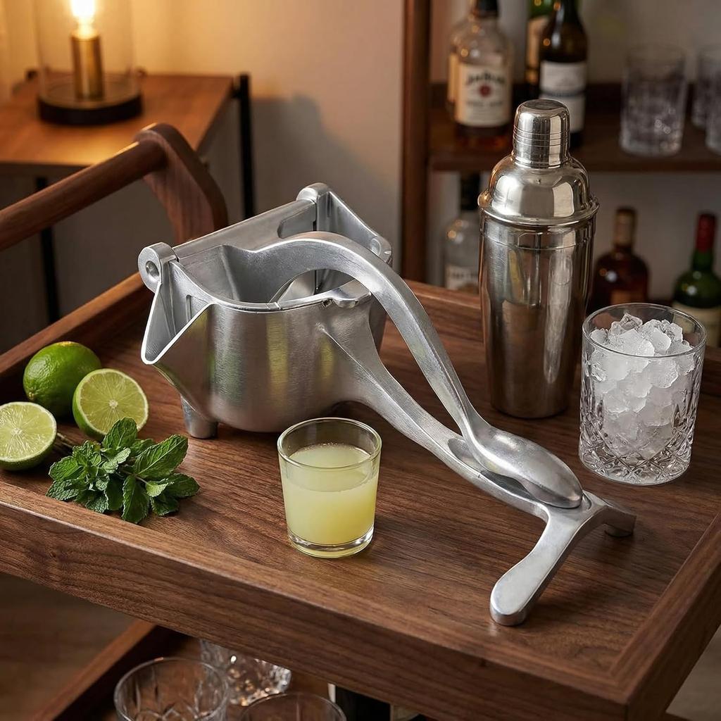 Aluminum Alloy Manual Hand Press Juicer & Lemon Squeezer for Citrus, Orange, Lime - Ergonomic Grip,
