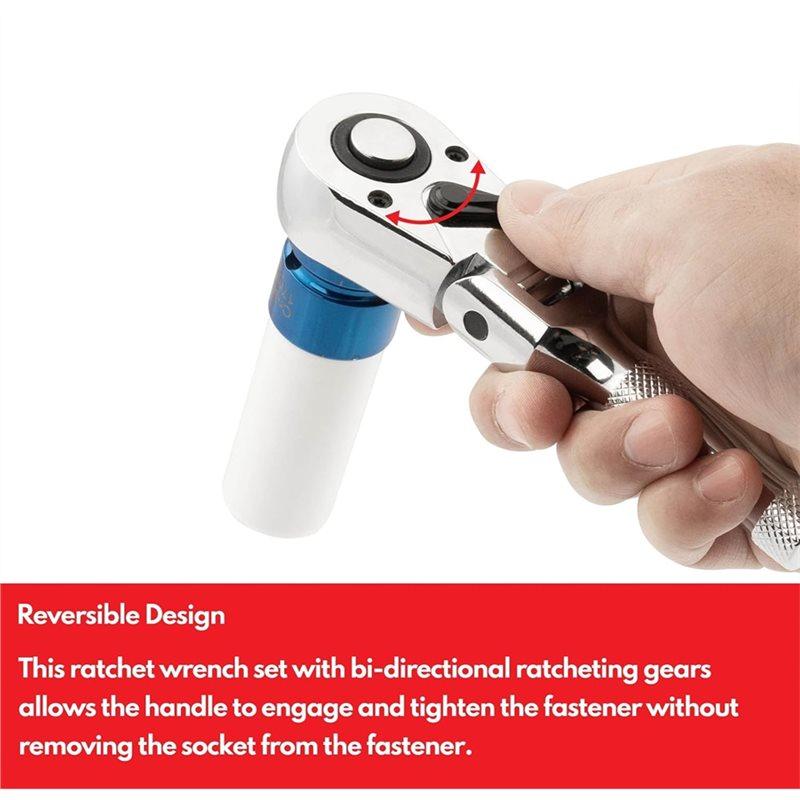 ABWR-Mini Flex-Kopf Kurzer Ratschenkasten, 1/4", 3/8", 1/2" Antrieb, 72 Zähne Schnelllöse-Flexibler Kleiner Ratschengriffschlüssel