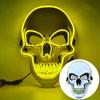 1 pezzo Maschera teschio horror di Halloween alla moda con luce LED, costume cosplay, maschera a luce fredda LED, maschera per cosplay di Halloween, festa, trucco, ballo
