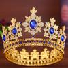 European and American Bride Crown Headwear High End Alloy Rhinestone Crown Hair Accessory  Miss World Beauty Pageant Hair Band Accessory