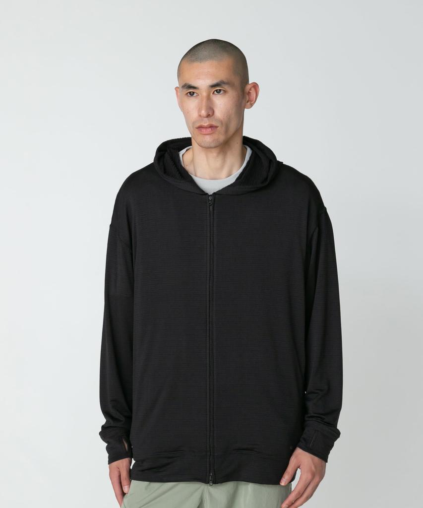 Snow Peak Breathable Dry Grid Zip Up size for and outdoor Hoodie, M, BLACK, SW-25SU007 (Suitable festivals, camping, activities)