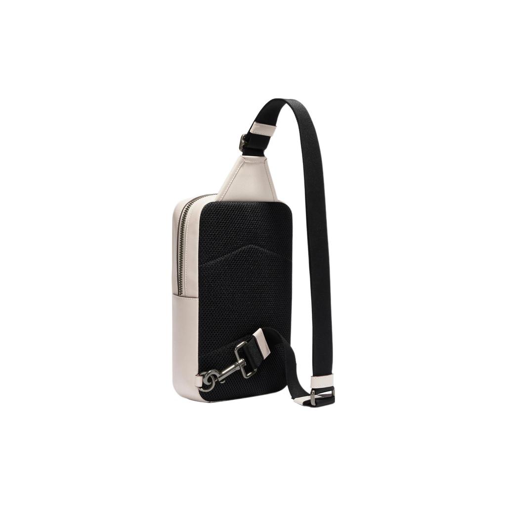 New COACH Sullivan Calfskin Sling Bag, Fanny Pack, Crossbody Bag Trumpets Men's Ivory Gray CJ583-QBVRL