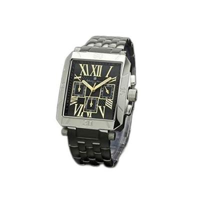 Salvatore Marra Men's Chronograph Watch with Roman Numerals, SM17117-SSBKGD, Officially Imported