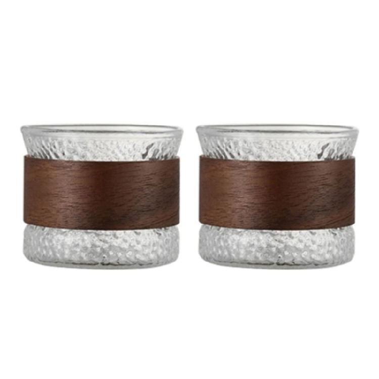 

Unique Wood Circle Glass Mug Heat Resistant And Comfortable Grip Drinking Cup Perfect For Any Beverage