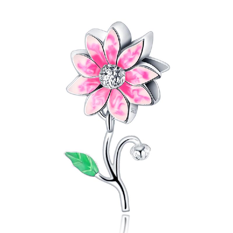 New Copper Color Colorful Flower Of Hope Series Charm Fit Pan Bracelet Diy Bead Women Jewelry Gift Original
