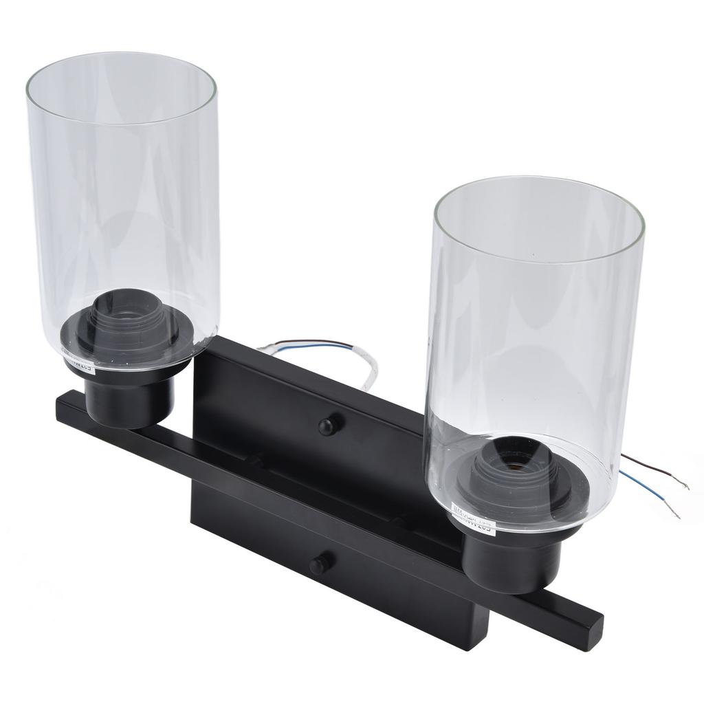 Double Head Wall Lamp Industrial Vintage Wall Sconce Light for Bedside Hallway Dressing Table Black