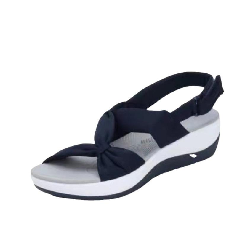 Autumn new large-size sandals women's simple fish mouth thick-soled soft-soled sandals - size 3