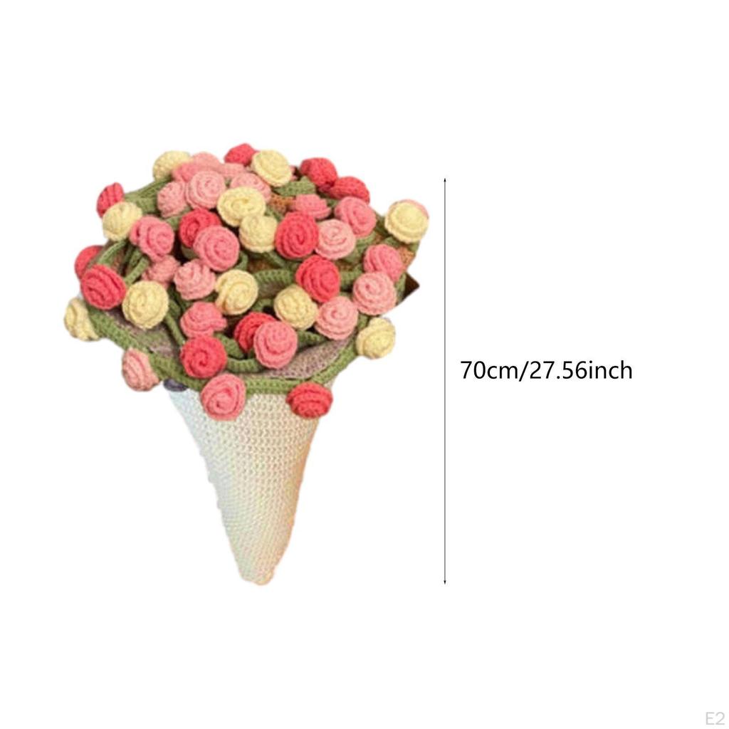 Blumenstrauß Decke Häkelset Geschenk Dekoration für Jubiläum Männer Frauen 70cm