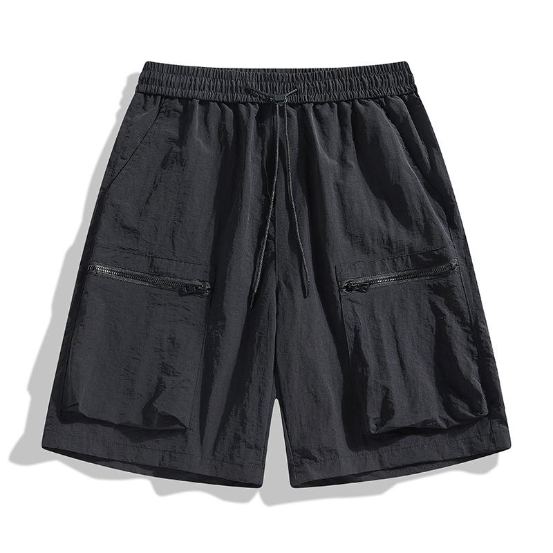 Men s Workwear Shorts, Men s Summer Loose Straight Casual Quick Drying Five Quarter Pants XXXXXL чёрный