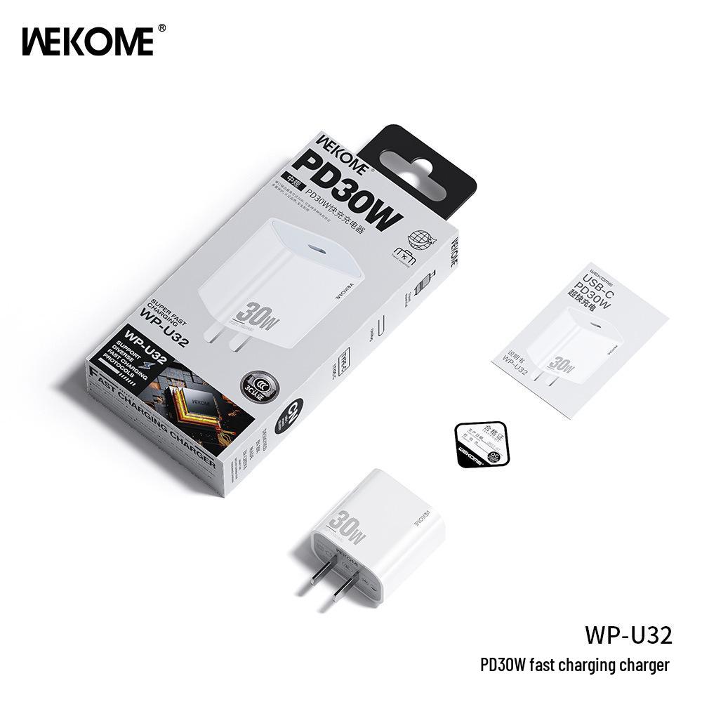 Wekome 3C Certified 30W GaN Fast Charger for Apple & Huawei Phones
