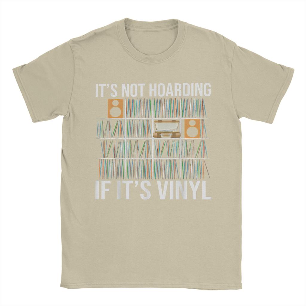 Casual It's Not Hoarding If It's Vinyl Funny Vinyl Records Lover T-Shirt Men Round Neck T Shirt  Short Sleeve Tee Shirt Clothing