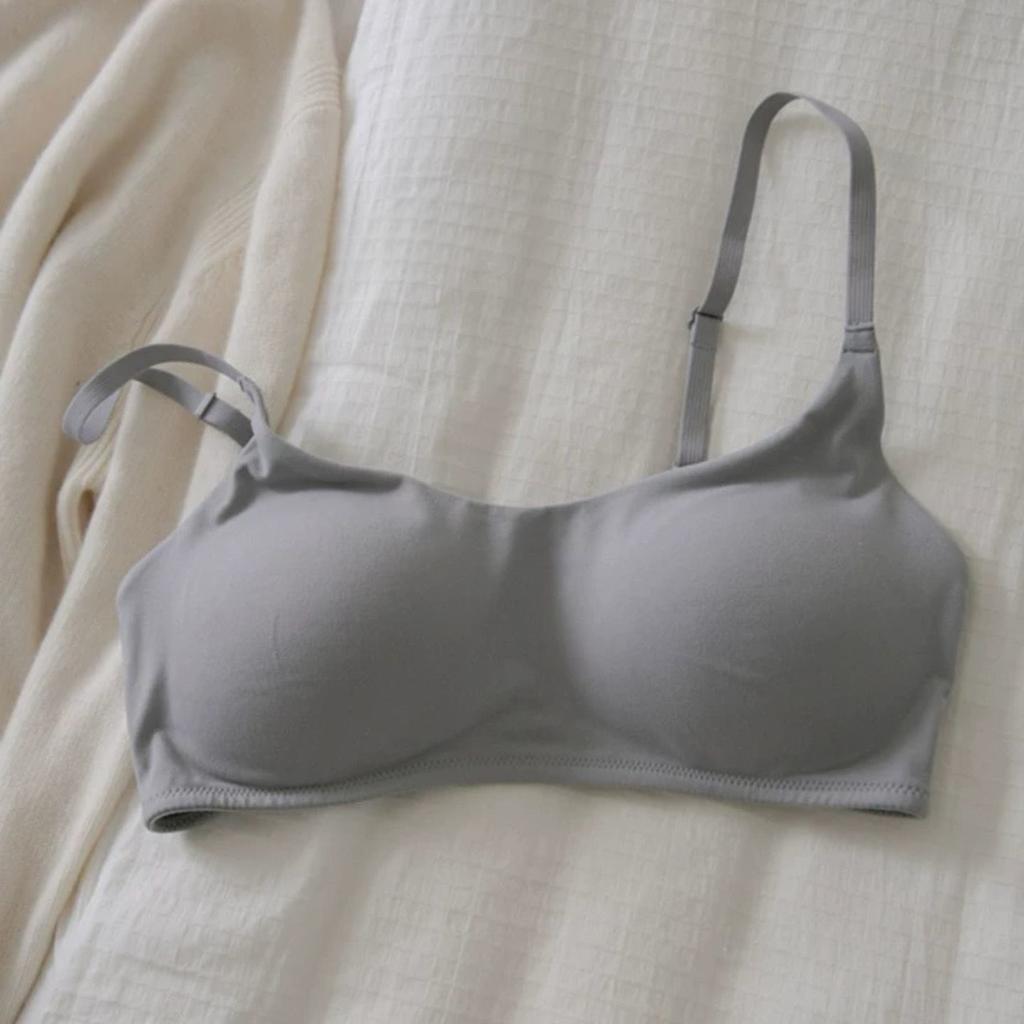 Women's Small Bust Push-Up Seamless Backless Strap Modal Silk Wire-Free Tube Top Bra Anti-Drooping