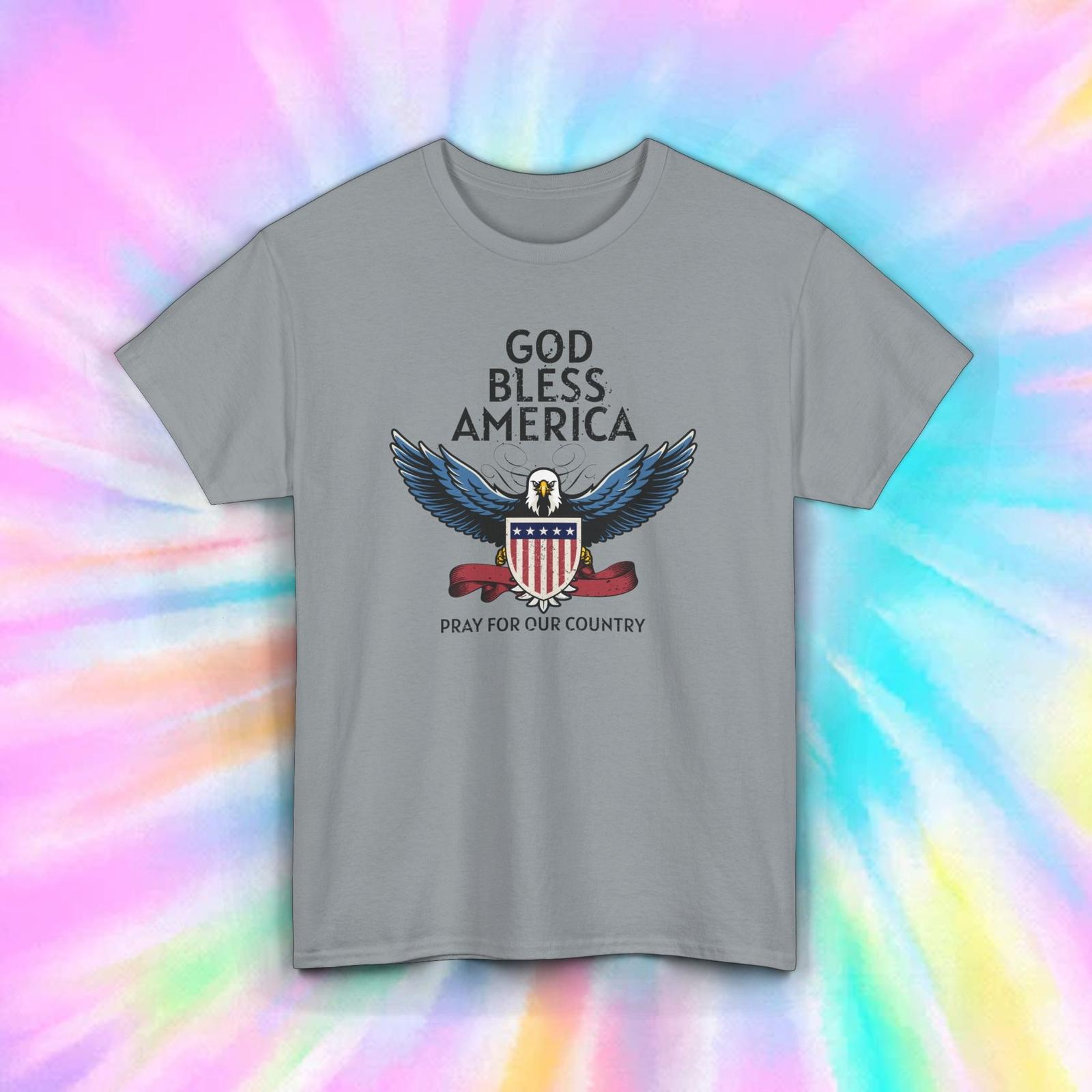 God Bless America T-Shirt | Patriotic Eagle Design | Christian Gift Tee XXL