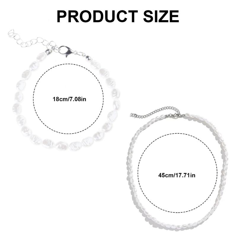 Imitation Pearls Necklace Artistic Crafted Faux Pearls Necklace Bracelet For Contemporary Fashion Statement