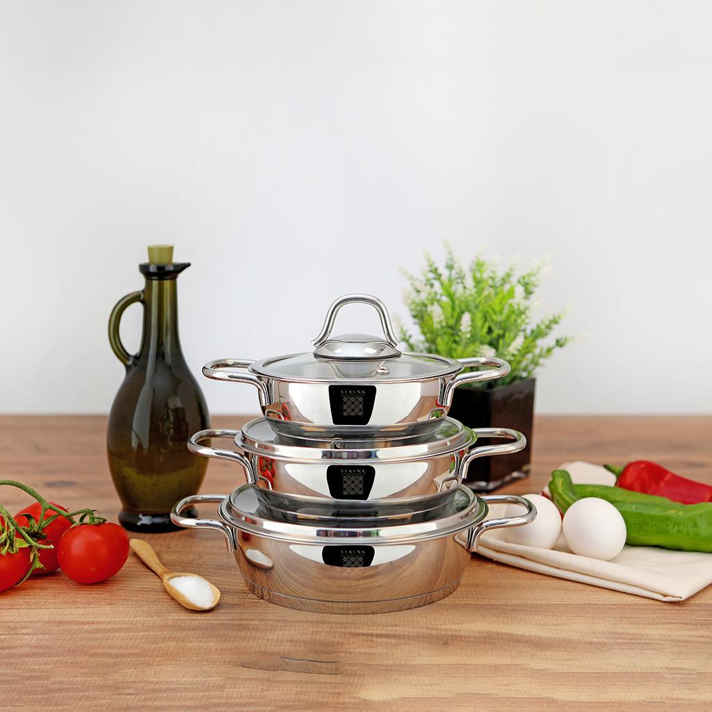 Serenk 6 Pieces Egg Pan Set, Stainless Steel 5", 6" and 7" Skillet Frying Pan