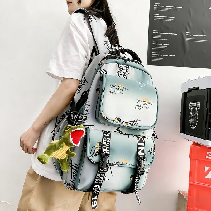 Large Capacity Student Schoolbag Unisex Printed Backpack