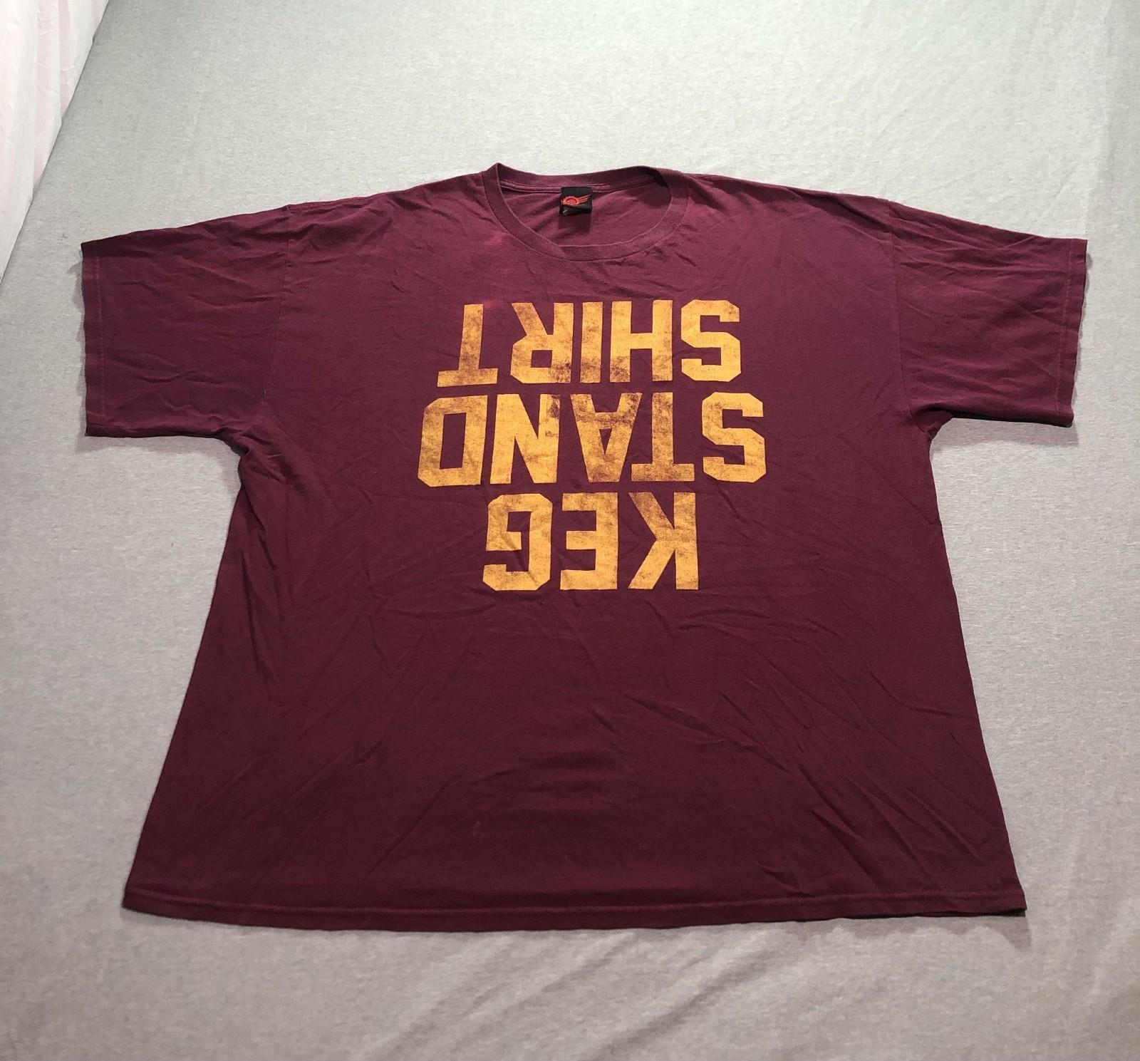 Mad Engine T Shirt Mens XXL Graphic Print Keg Stand Shirt Party Drinking Red Tee XXL