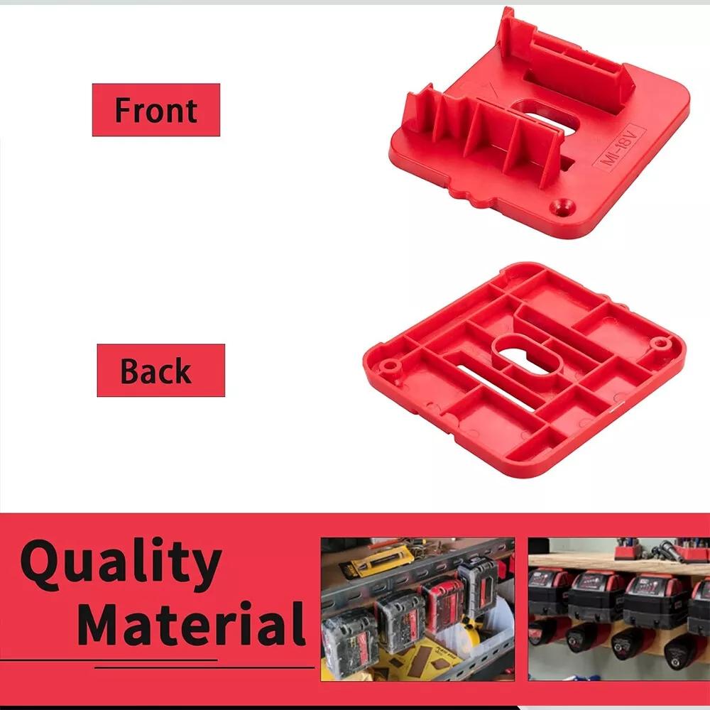 1-5Packs Battery Holder Compatible for Milwaukee 18V Battery, Wall Mount Batteries Storage for Work Van, Shelf, Toolbox