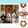 Large And Small Faux Maple Leaf Halloween Wreath Decoration With Bats For Festive Wall Display