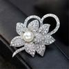 Fashion Women Crystal Diamante and Imitation Pearls Flower Jewelry Brooch Pins DIY Wedding Bouquets Decoration NEW