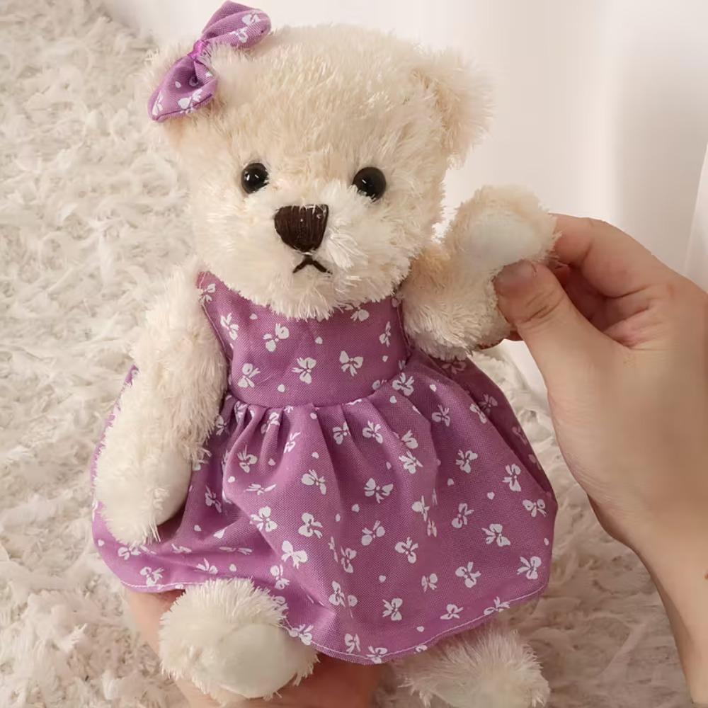 Soft Small Teddy Bear With Sleepwear Clothes Cartoon Stuffed Animal Teddy Bear Cuddle Toys Baby Doll Gift For For Wives Kids