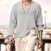 Vintage Japan Style Knit Sweater With Vneck Long Sleeves For Casual Youth Fashion